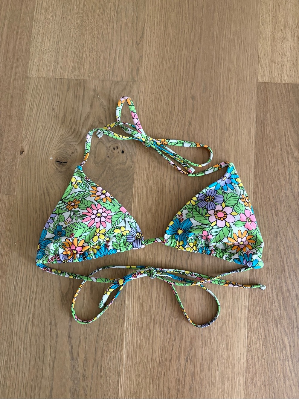 wild fable Green Floral Triangle Bikini Top